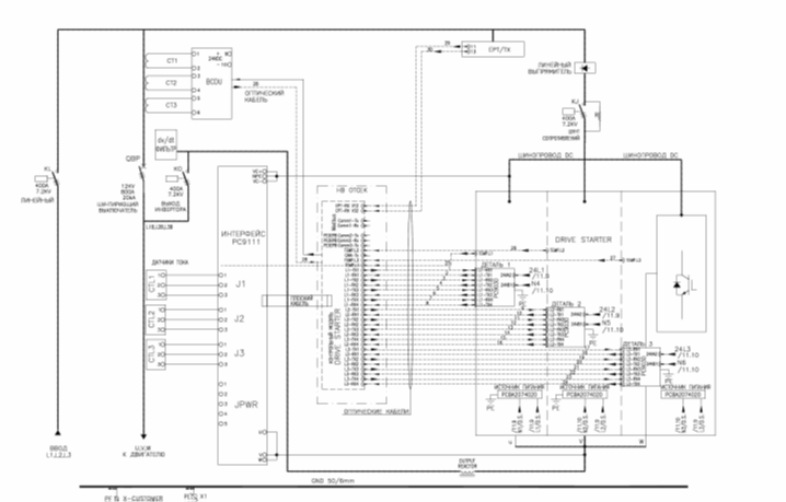 Однолинейная структурная схема СЧПП на IGBT.png
